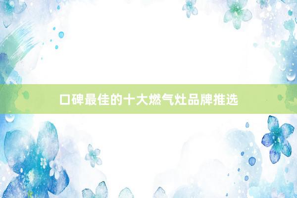 口碑最佳的十大燃气灶品牌推选