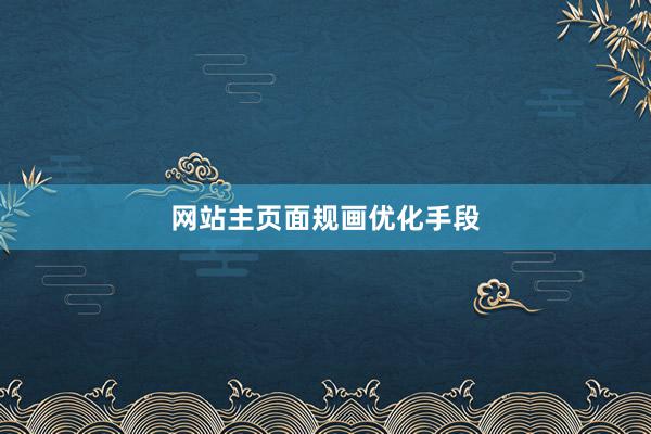 网站主页面规画优化手段
